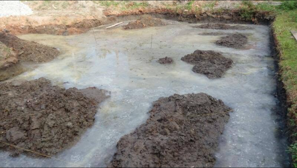 Prepared building site at the beginning of foundation work